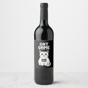 Katzenspiel Schauen Sie sich die Katze nicht über Weinetikett