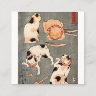 Katzenspiel Utagawa Kuniyoshi Quadratische Visitenkarte