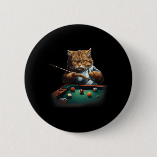 Katzenspielbecken Billard Coole Funny Cats Männer  Button