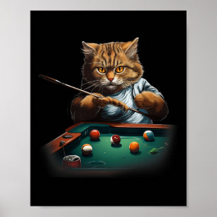 Katzenspielbecken Billard Coole Funny Cats Männer  Poster