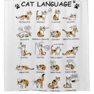 Katzensprache, lustiges Katzen Kitten, Liebe Katze Duschvorhang