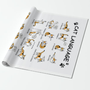 Katzensprache, lustiges Katzen Kitten, Liebe Katze Geschenkpapier