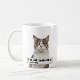 Katzenspruch mit Sarkasmus Minimal Art Kaffeetasse