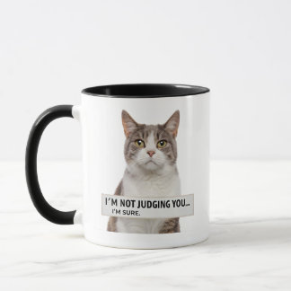 Katzenspruch mit Sarkasmus Minimal Art Tasse