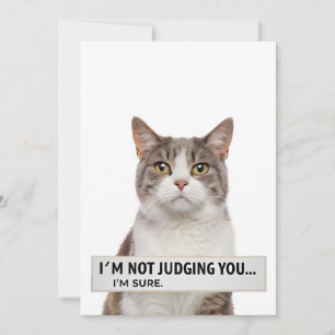 Katzenspruch mit sarkastischer Note Minimal Art Feiertagskarte