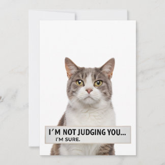 Katzenspruch mit sarkastischer Note Minimal Art Feiertagskarte