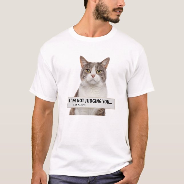 Katzenspruch mit sarkastischer Note Minimal Art T-Shirt (Vorderseite)
