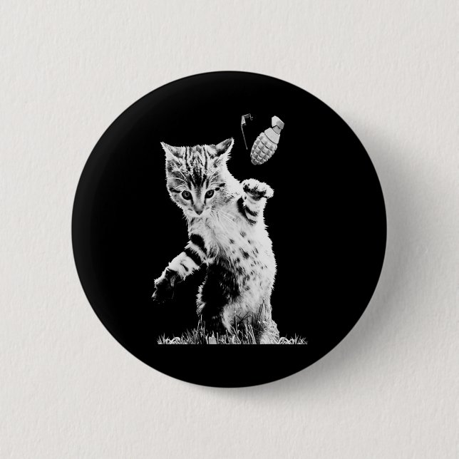 Katzensprung Grenade Funny Kitty Cat Grenade Szene Button (Vorderseite)
