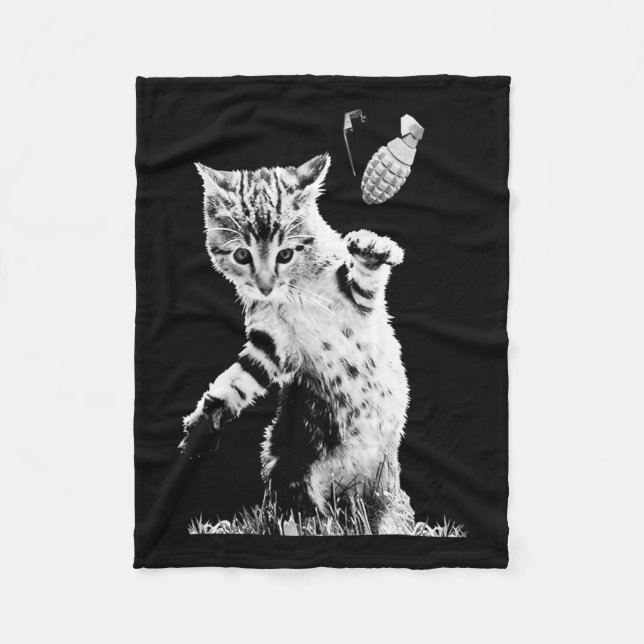 Katzensprung Grenade Funny Kitty Cat Grenade Szene Fleecedecke (Vorderseite)