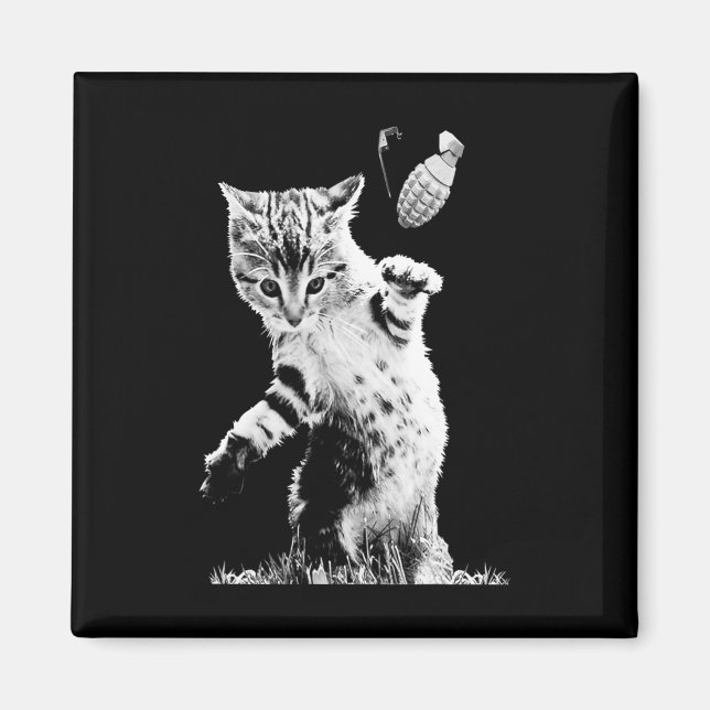 Katzensprung Grenade Funny Kitty Cat Grenade Szene Magnet (Vorne)