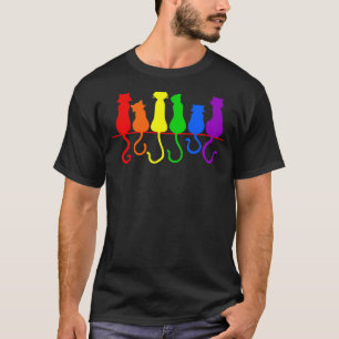Katzenstapel Regenbogen Schwul Stolz Lgbt Tier Ha T-Shirt