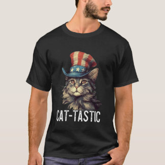 Katzenstarkes lustiges Katzenbesitzer USA-Flagge R T-Shirt