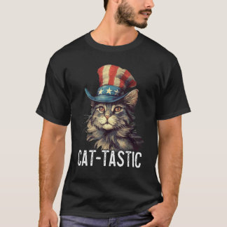 Katzenstarkes lustiges Katzenbesitzer USA-Flagge R T-Shirt