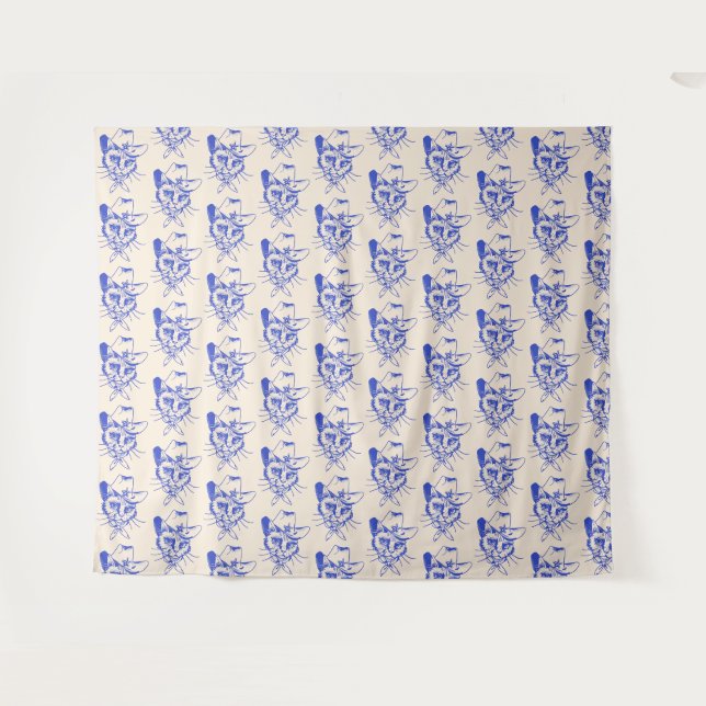 Katzenstickerei Wandteppich (Vorderseite (Horizontal))