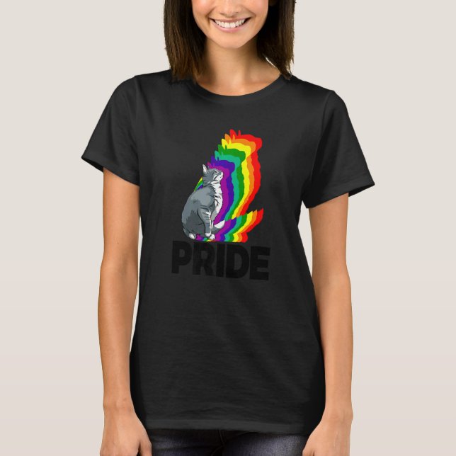 Katzenstolz Katzen Regenbogenfarbe Katze Kätzchen  T-Shirt (Vorderseite)