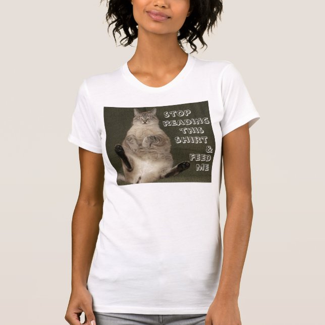 Katzenstopp LESEN SHIRT & FÜTTRE ME Damen Scoop T- (Vorderseite)