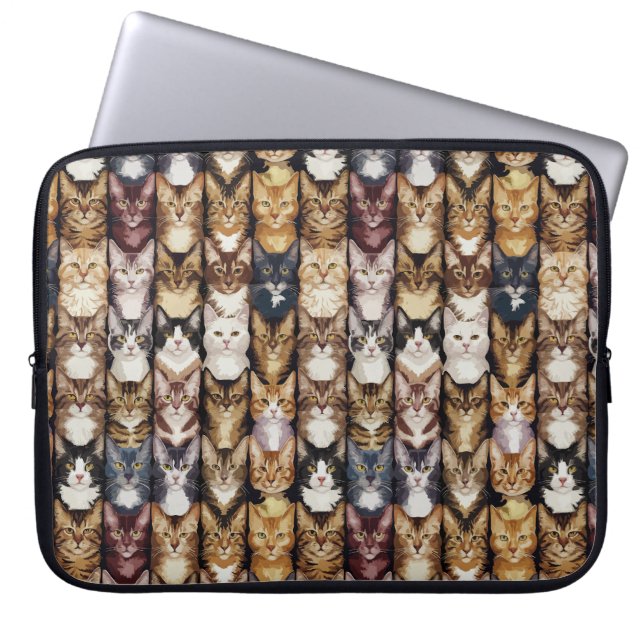 Katzenstruktur Laptopschutzhülle (Vorderseite)