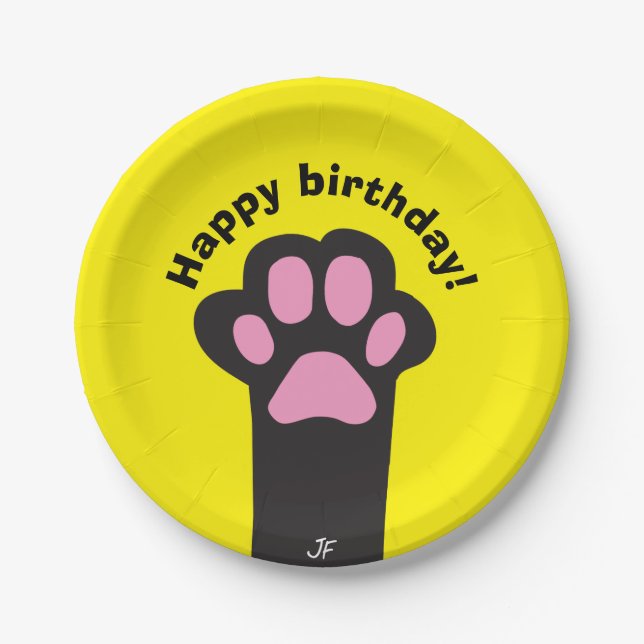 Katzentatze Pappteller (Vorderseite)