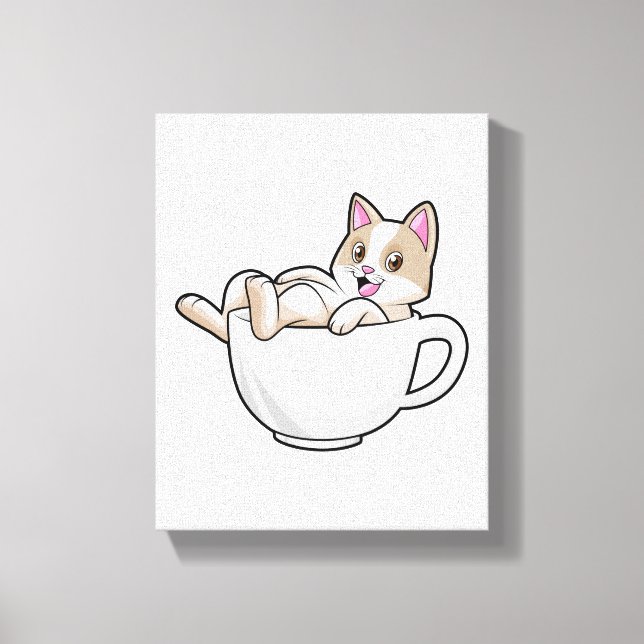 Katzentee-Tasse Leinwanddruck (Vorderseite)