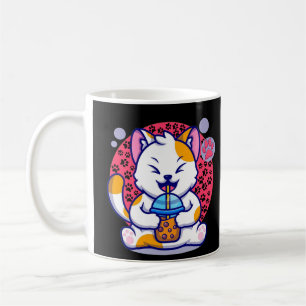 Katzentrinker Boba Tea Cartoon Kawaii Kaffeetasse