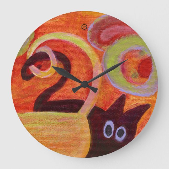 Katzenuhr Große Wanduhr (Vorderseite)