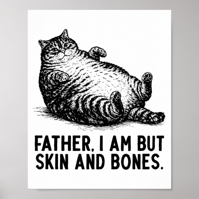 Katzenvater bin ich, aber nur Haut und Knochen  Poster (Vorne)