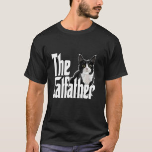 Katzenvater Der Katzenvater Süße Schwarz-Weiß-Katz T-Shirt