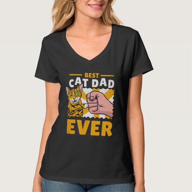 Katzenvater Kätzchen Katzen T-Shirt (Vorderseite)