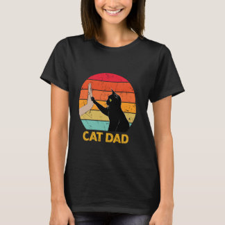 Katzenvater Lustiger Katzenliebhaber Schwarze Katz T-Shirt