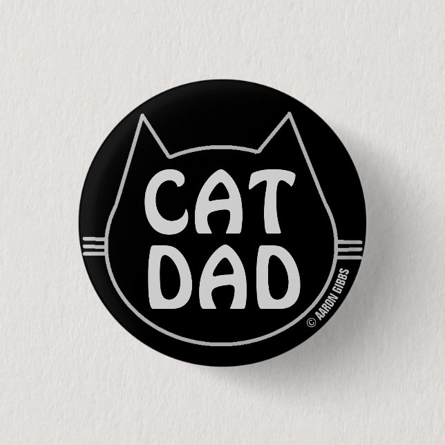 KATZENVATER Schwarz und Weiß Button (Vorderseite)