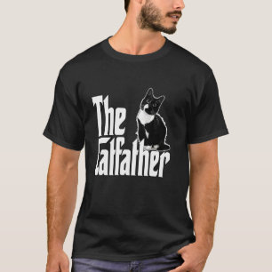 Katzenvater The Catfather Süße Schwarz-Weiß-Katze  T-Shirt