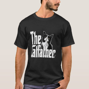 Katzenvater The Catfather Süße Schwarz-Weiß-Katze T-Shirt
