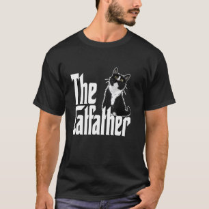 Katzenvater The Catfather Süße Schwarz-Weiß-Katze  T-Shirt