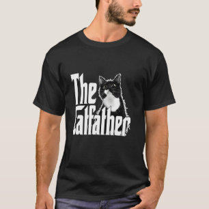 Katzenvater The Catfather Süße Schwarz-Weiß-Katze  T-Shirt
