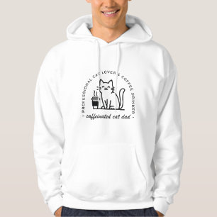 Katzenvater und Kaffeeliebhaber lustiger Hipster Hoodie
