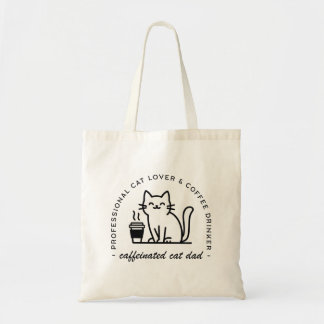 Katzenvater und Kaffeeliebhaber lustiger Hipster Tragetasche