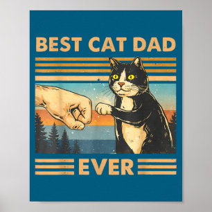 Katzenvater Vintage-Katze Faustschlag lustiger Kat Poster