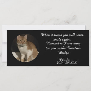 Katzenverlust-Zitate und Foto-Beileidskarte