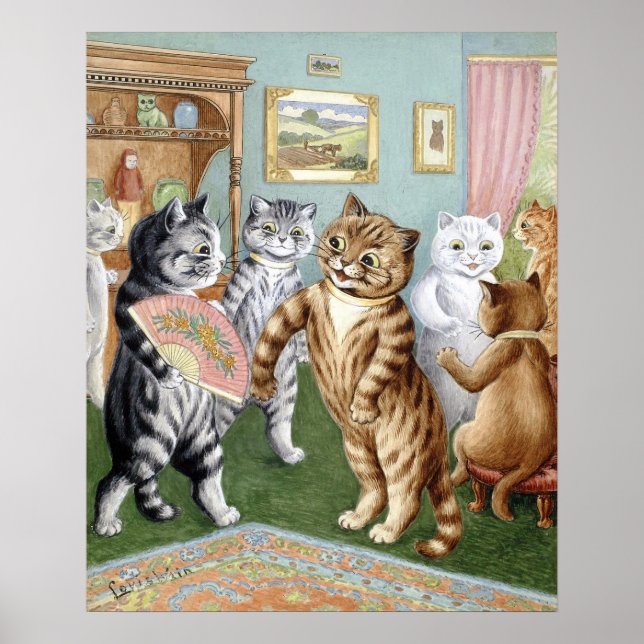 Katzenversammlung, Louis Wain Poster (Vorne)