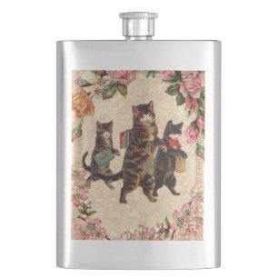 KatzenVintage Hübsche antike Kätzchen Flachmann
