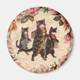KatzenVintage Hübsche antike Kätzchen Magnet