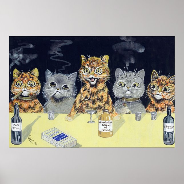 Katzenvorstandssitzung, Louis Wain Poster (Vorne)