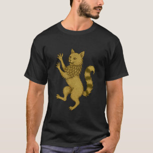 Katzenwappen Renaissance Fantasy Kunst Heraldisch T-Shirt