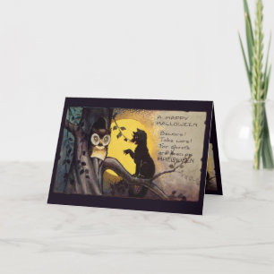Katzenwarnkarte Halloween-Grußkarte Karte