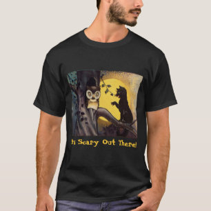 Katzenwarnung Eule Halloween Männer-Shirt T-Shirt