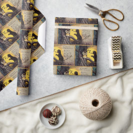Katzenwarnung Halloween-Umschlagpapier Geschenkpapier