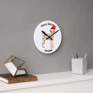 KatzenWeihnachtsgeschenk, personalisierter Name an Runde Wanduhr