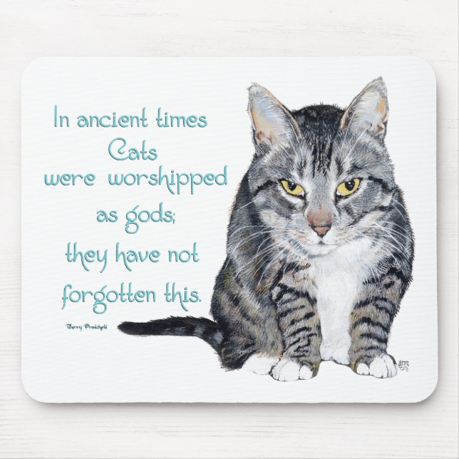 Katzenweisheit - in alten Zeiten waren Katzen Mousepad (Vorne)