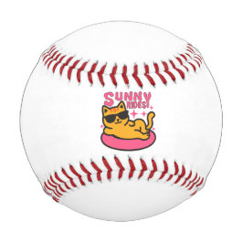 Katzenwelse Cartoon in sonnendurchfluteter Stimmun Baseball