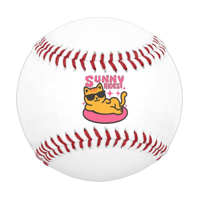 Katzenwelse Cartoon in sonnendurchfluteter Stimmun Baseball (Vorderseite)